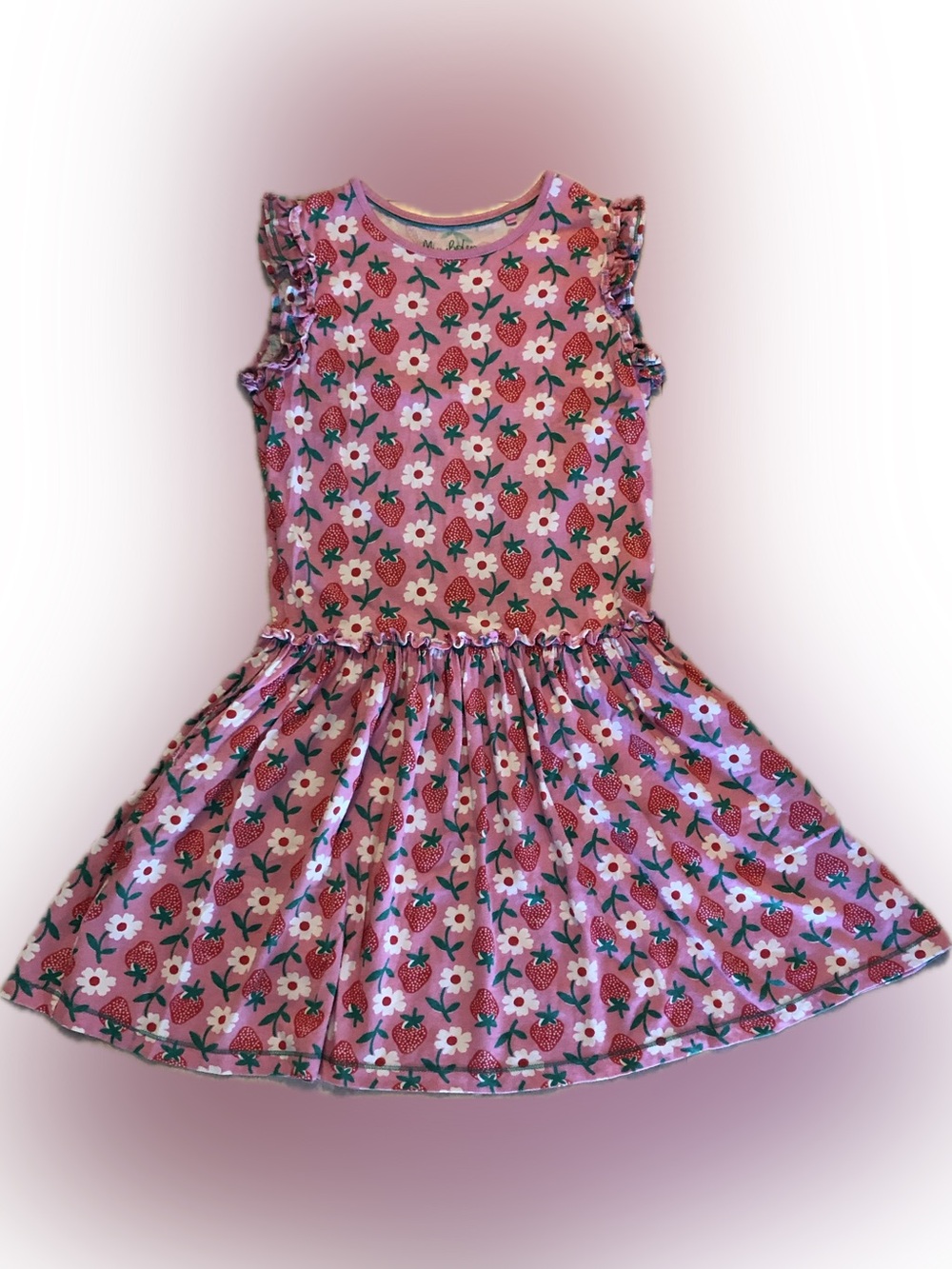 Mini Boden Pink Strawberry & Daisy Summer Dress